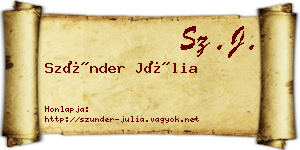 Szünder Júlia névjegykártya