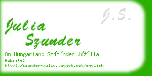 julia szunder business card